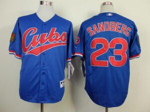 Chicago Cubs #23 Ryne Sandberg Blue 1994 Turn Back The Clock Stitched Jersey