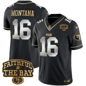 Joe Montana # 16 San Francisco 49ers Faithful To The Bay Patch Vapor Limited Jersey V8 - All Stitched