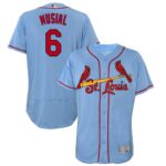 St. Louis Cardinals #6 Stan Musial Light Blue Flexbase Collection Stitched Jersey