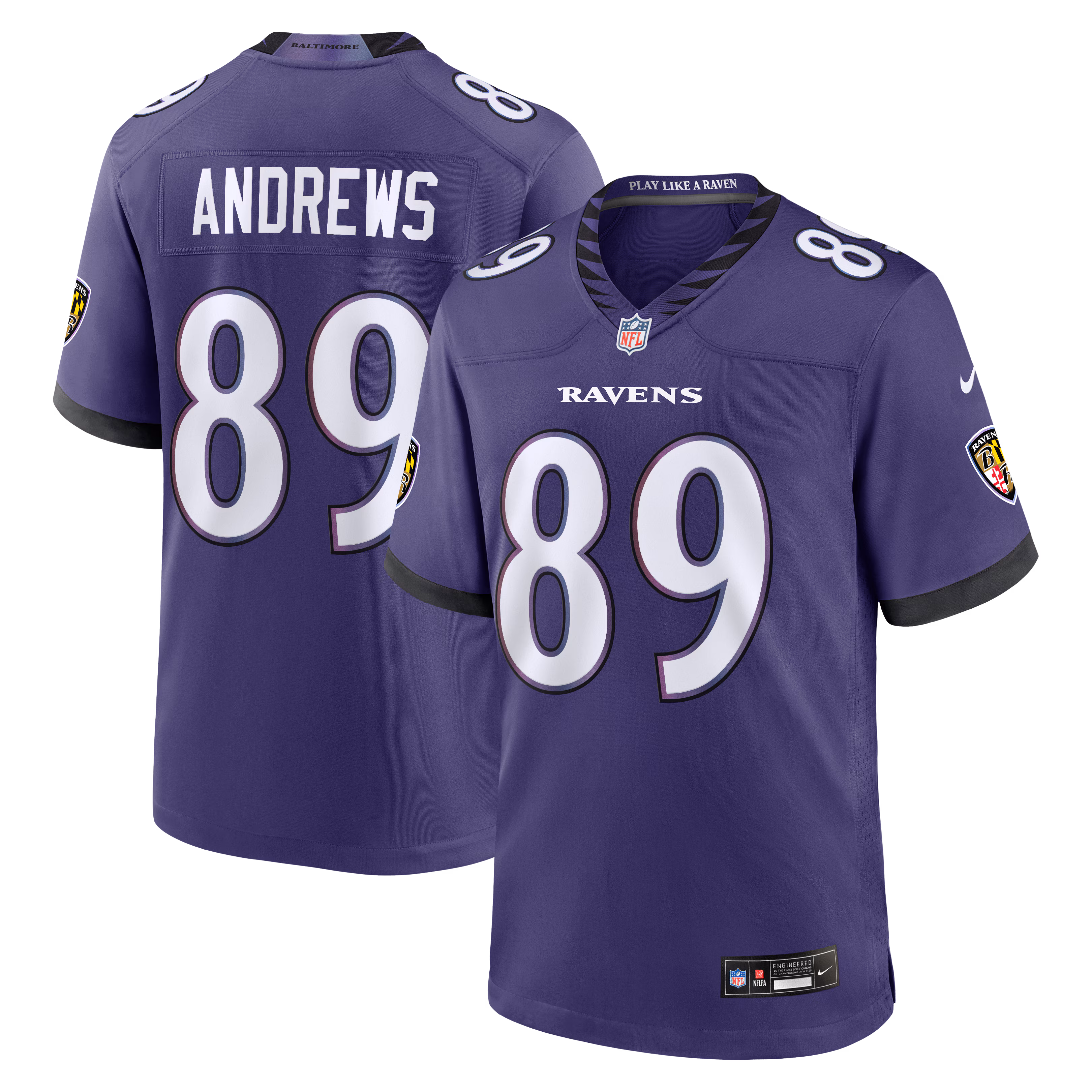Men's Baltimore Ravens Mark Andrews #89 Purple Team Game Jersey