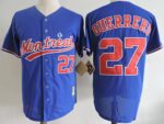 Mitchell And Ness 2004 Montreal Expos #27 Vladimir Guerrero Blue Throwback Stitched Jersey