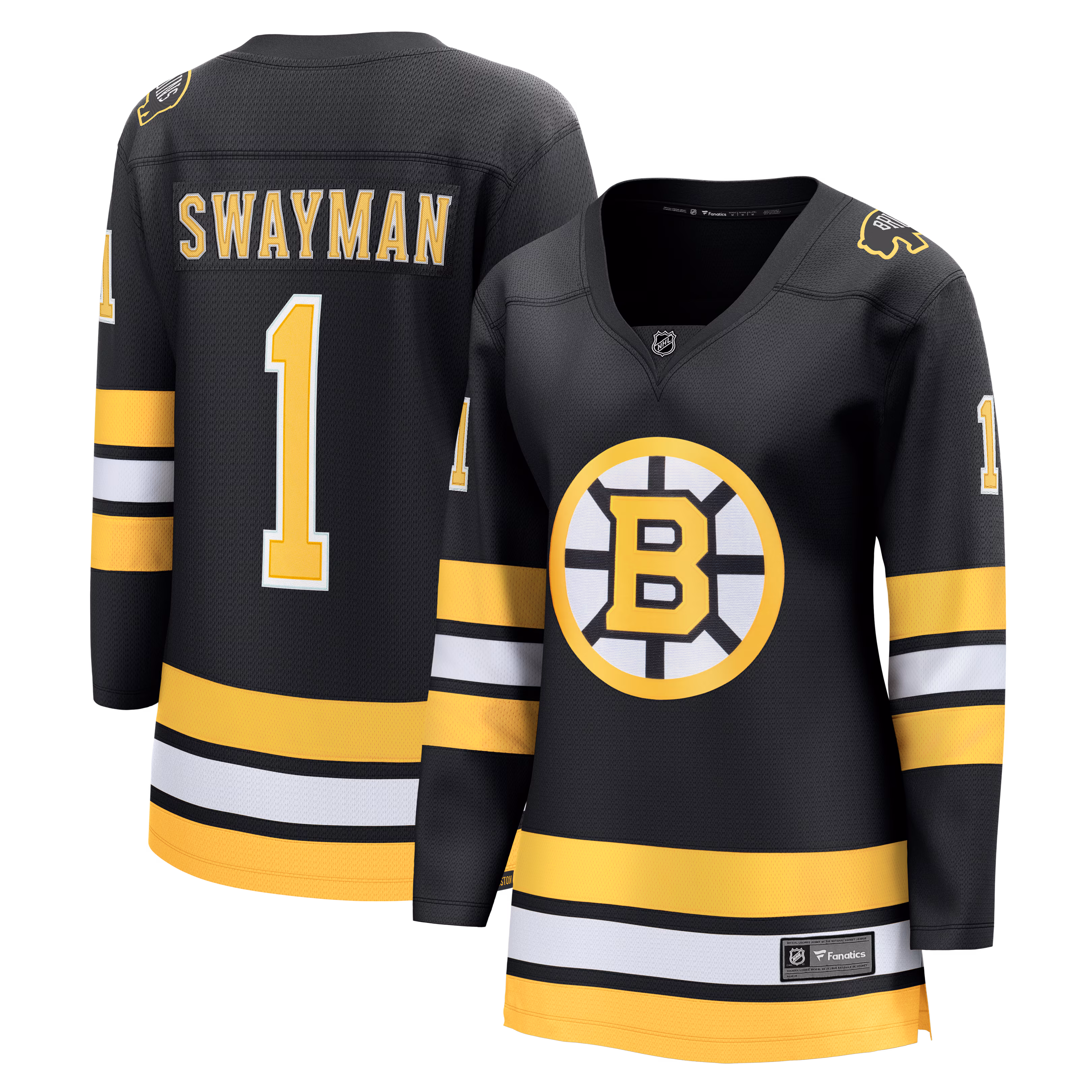 Women's Boston Bruins Jeremy Swayman #1 Fanatics Black Home Breakaway Jersey