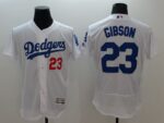 Los Angeles Dodgers #23 Kirk Gibson White Flexbase Collection Stitched Jersey