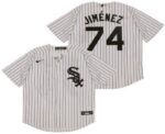 Men's Chicago White Sox #74 Eloy Jimenez White Pinstripe Stitched Cool Base  Jersey
