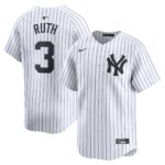 Men's New York Yankees #3 Babe Ruth  White Home Limited Player Jersey