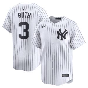 Men's New York Yankees #3 Babe Ruth  White Home Limited Player Jersey
