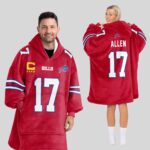 Adult Captain J.A 17 Buffalo Football Unisex Blanket Hoodie
