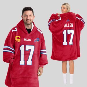 Adult Captain J.A 17 Buffalo Football Unisex Blanket Hoodie