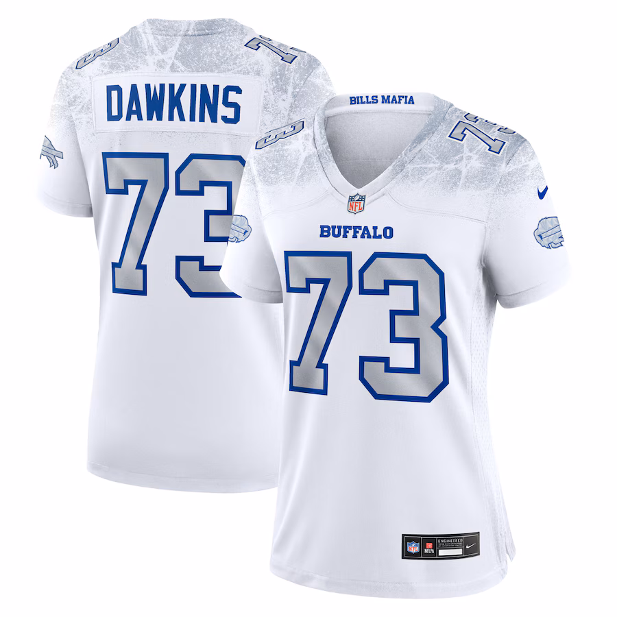 Dion Dawkins #73 Buffalo Bills Women's 2025 Rivalries Collection Game Jersey - White