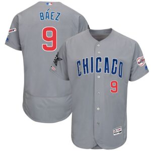 Men's Chicago Cubs #9 Javier Baez Gray 2019 All-Star Game Collection Flex Base Player Jersey