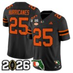 Hurricanes #25 Miami Hurricanes MIA 2026 CFP Final & Florida Patch Vapor Limited Jersey - All Stitched