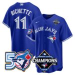 Bo Bichette #11 Toronto Blue Jays 50th American League Champions Jersey Stitched Royal