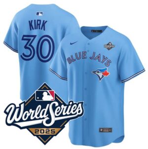 Alejandro Kirk Jersey #30 Toronto Blue Jays 2025 World Series Limited Player Jersey Stitched Light Blue