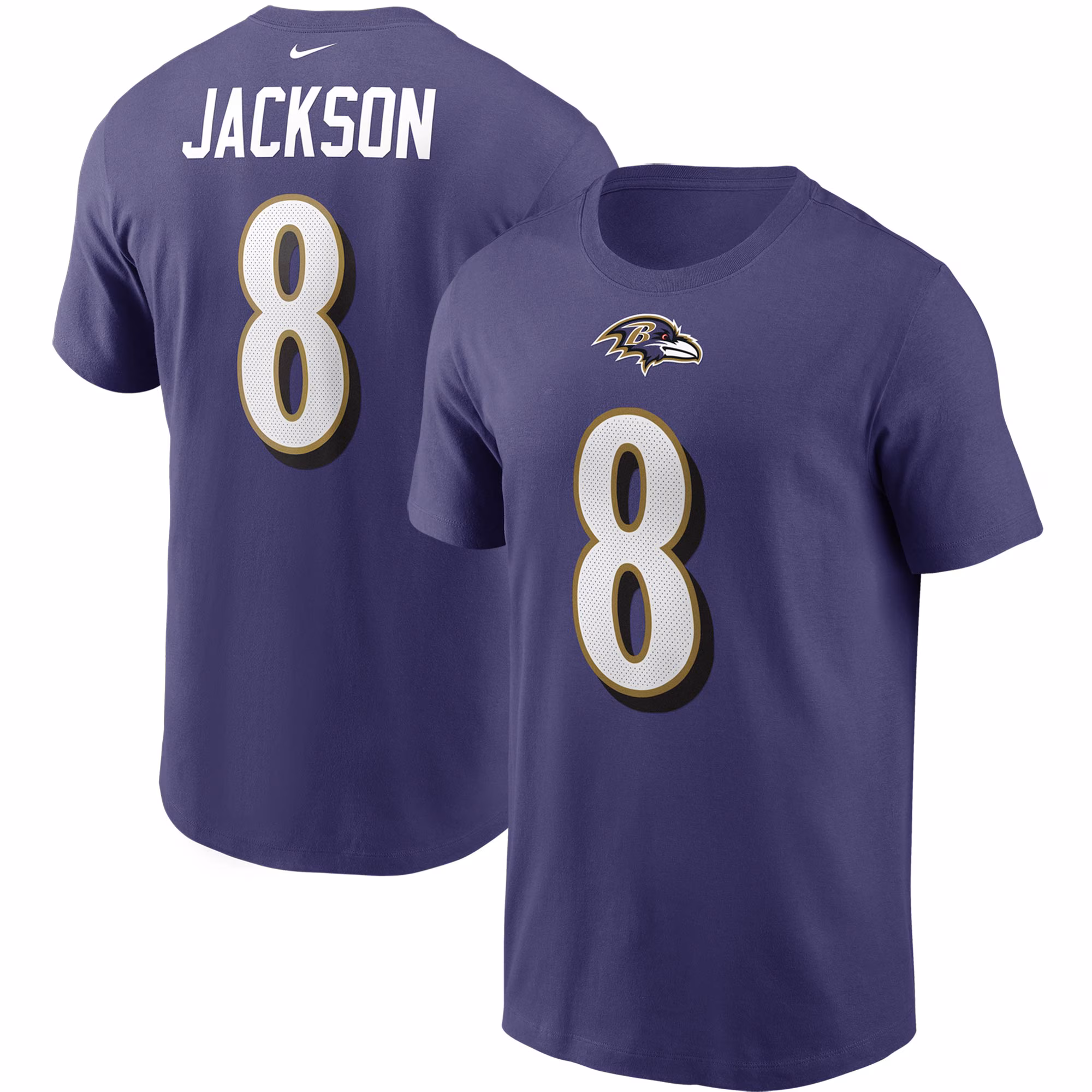 Men's Lamar Jackson Purple Baltimore Ravens Name & Number T-Shirt