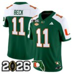 Carson Beck #11 Miami Hurricanes MIA 2026 CFP Final & Florida Patch Vapor Limited Jersey - All Stitched