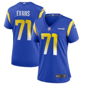 Bobby Evans Los Angeles Rams  Women's Game Jersey - Royal