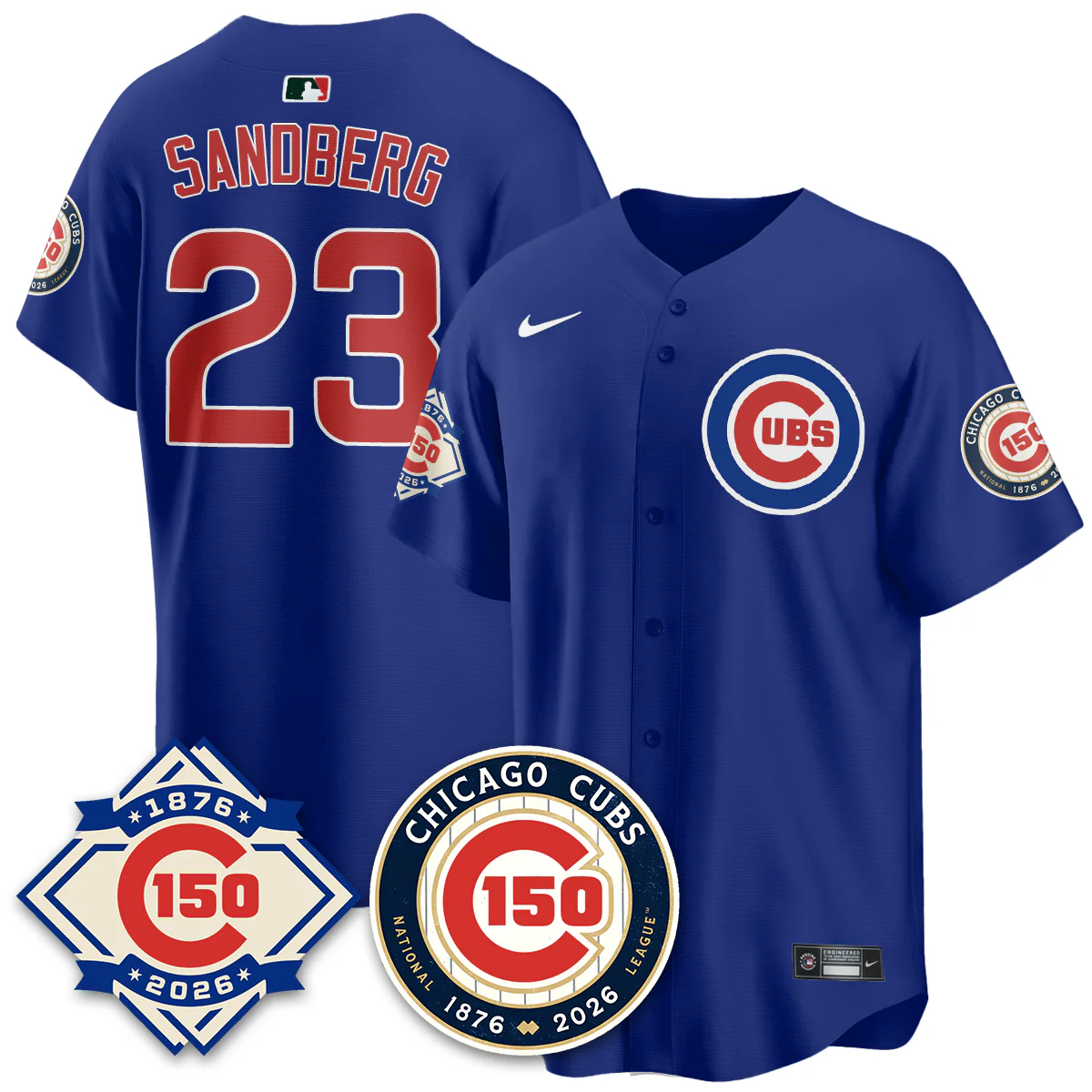 Ryne Sandberg #23 Chicago Cubs 150th Anniversary Vapor Limited Jersey - All Stitched - Image 3