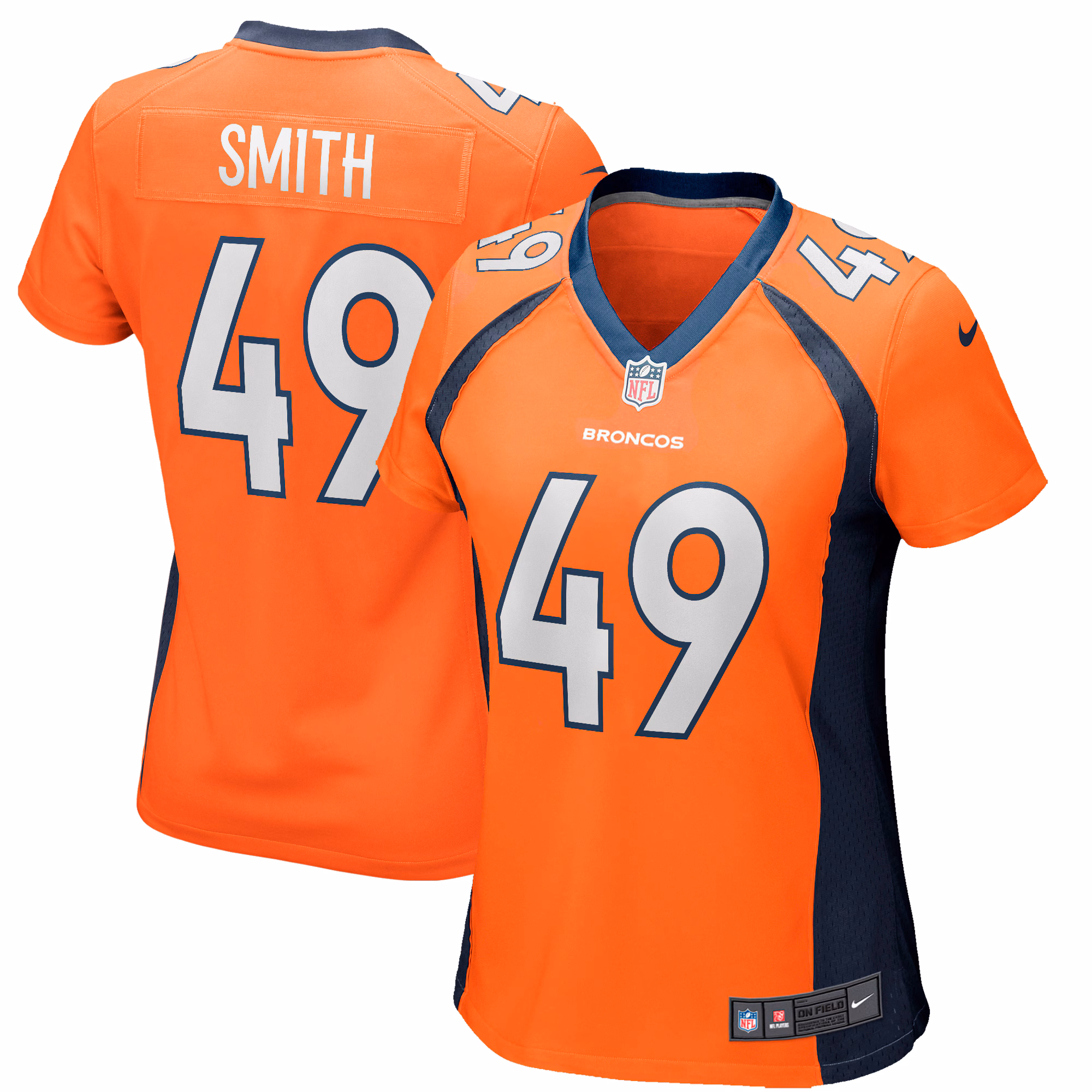 Dennis Smith Denver Broncos Women's Game Retired Player Jersey - Orange