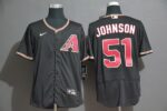 Men's Arizona Diamondbacks #51 Randy Johnson Black Stitched  Flex Base Jersey
