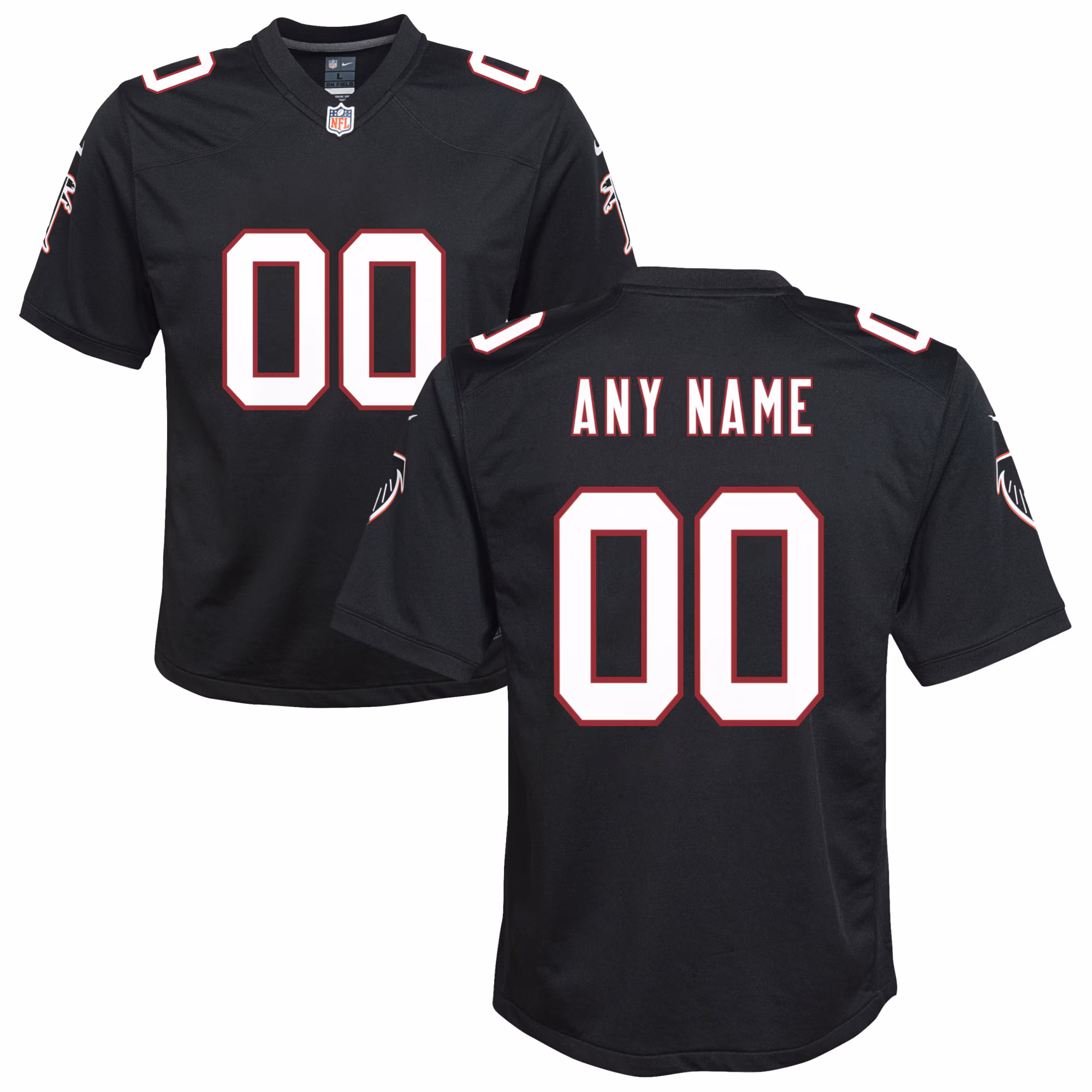 Youth Atlanta Falcons Black Throwback Custom #00 Game Jersey