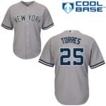Men's New York Yankees #25 Gleyber Torres Grey New Cool Base Stitched Jersey
