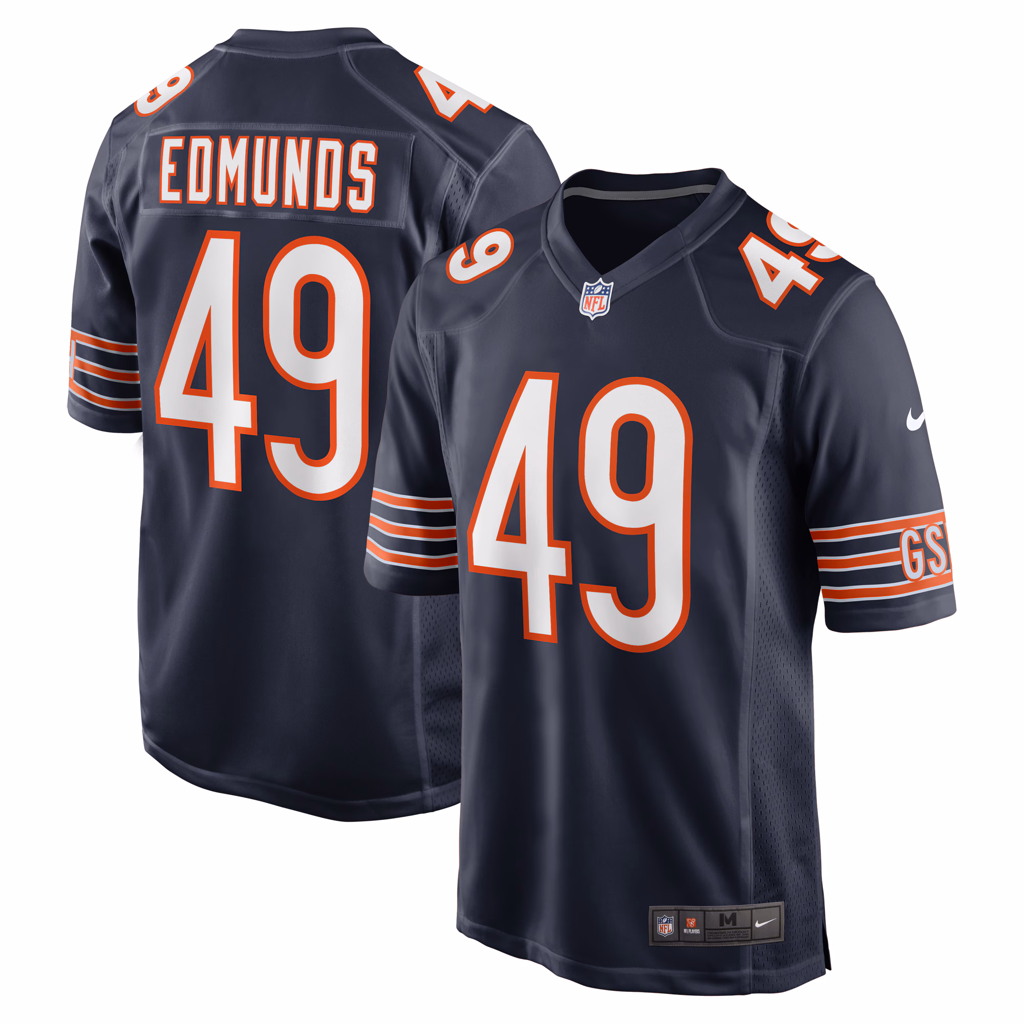 Tremaine Edmunds Chicago Bears Game Player Jersey - Navy