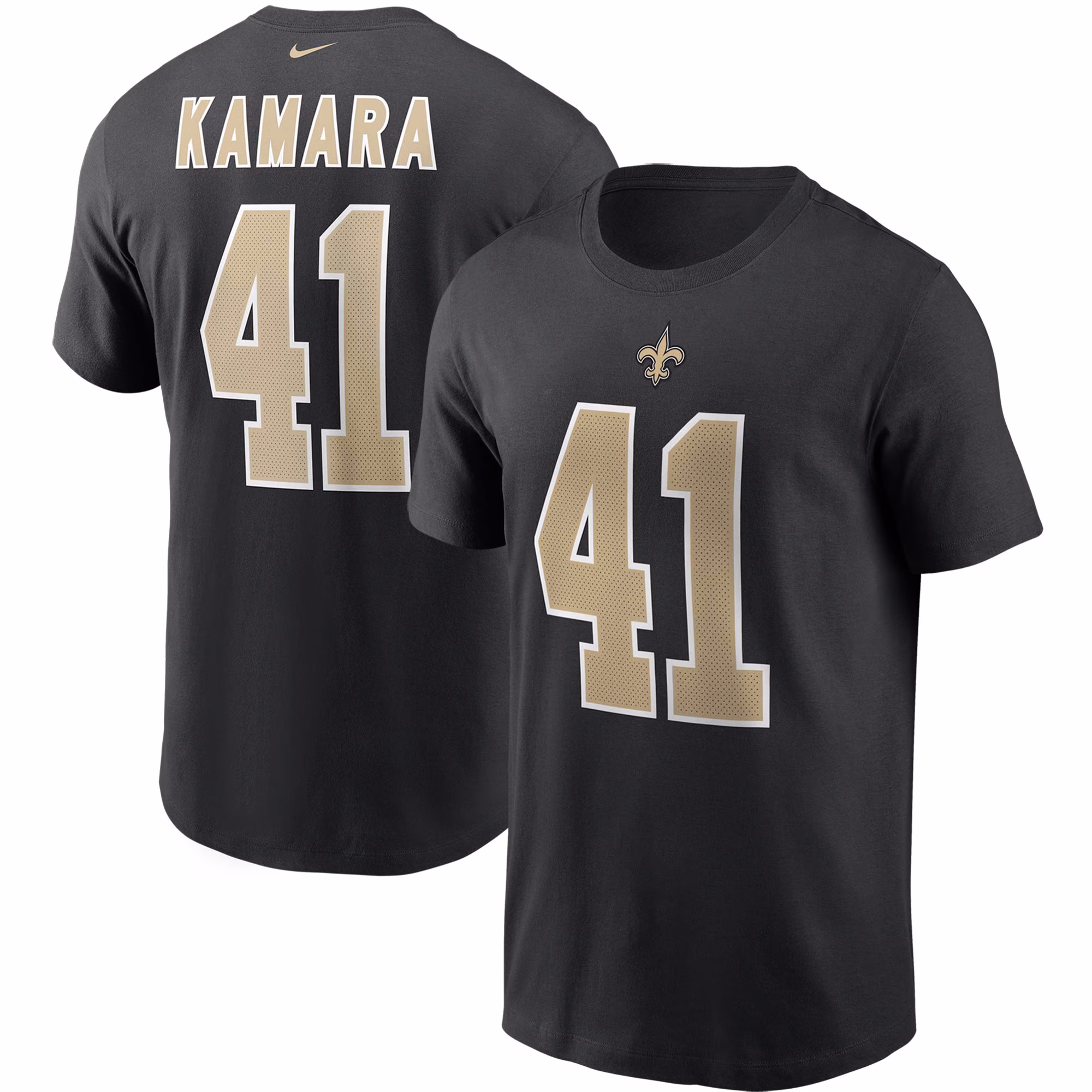 Men's Alvin Kamara Black New Orleans Saints Name & Number T-Shirt