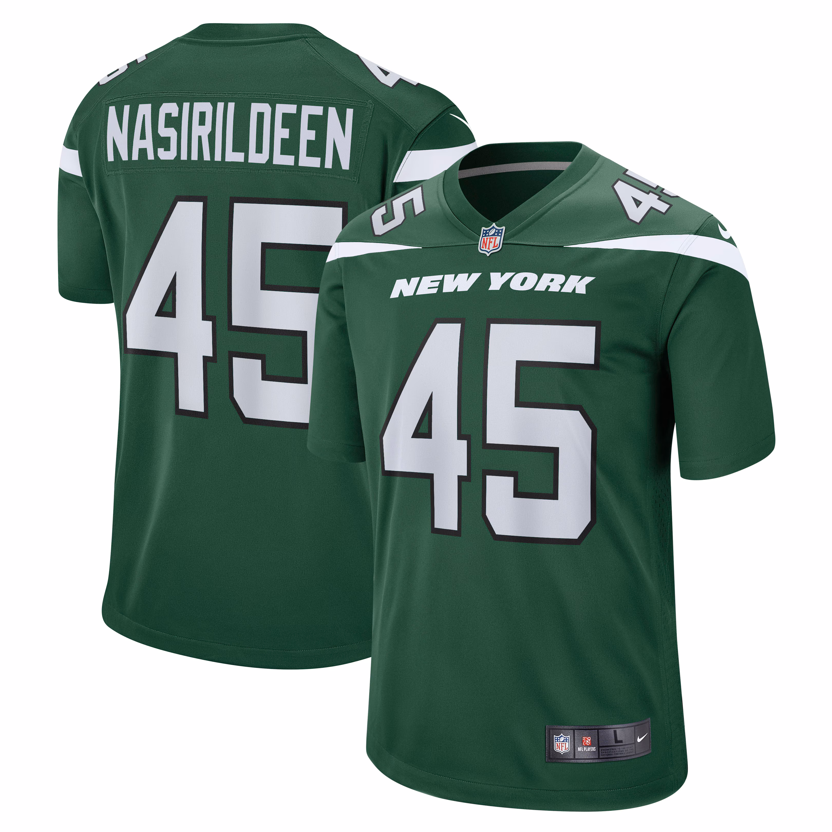 Hamsah Nasirildeen New York Jets Game Jersey - Gotham Green