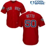 Boston Red Sox #50 Mookie Betts Red New Cool Base 2018 World Series Stitched Jersey