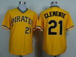 Mitchell And Ness 1971 Pittsburgh Pirates #21 Roberto Clemente Yellow Throwback Stitched Jersey