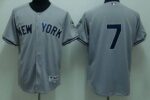 New York Yankees #7 Mickey Mantle Stitched Grey Jersey