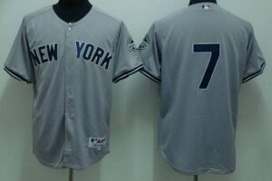 New York Yankees #7 Mickey Mantle Stitched Grey Jersey
