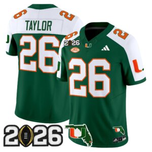 Sean Taylor #26 Miami Hurricanes MIA 2026 CFP Final & Florida Patch Vapor Limited Jersey - All Stitched