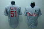 Philadelphia Phillies #51 Carlos Ruiz Stitched Grey Jersey