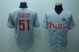 Philadelphia Phillies #51 Carlos Ruiz Stitched Grey Jersey