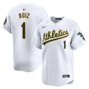 Men's Oakland Athletics Esteury Ruiz  White Home Limited Player Jersey