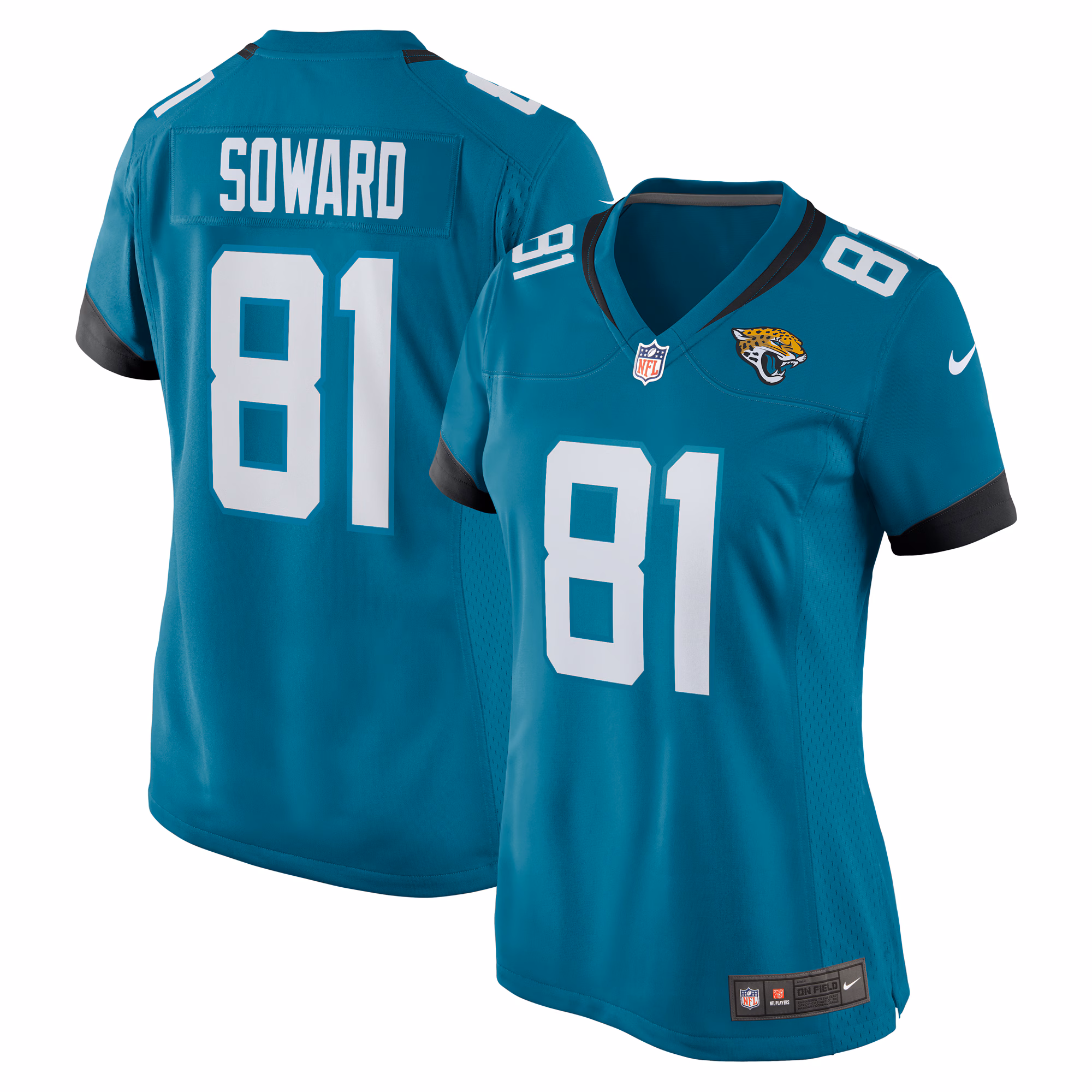 R. Jay Soward Jacksonville Jaguars Women's Retired Player Team Game Jersey - Teal