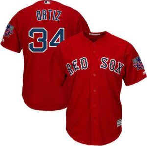 Boston Red Sox #34 David Ortiz Red New Cool Base with Retirement Patch Stitched Jersey