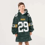 Kid 29 Green Bay Football Unisex Blanket Hoodie