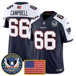 Will Campbell #66 New England Patriots United States 250th Anniversary Patch Vapor Limited Jersey - All Stitched