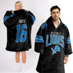 Adult JG 16 Detroit Football Unisex Blanket Hoodie