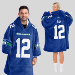 Adult 12 Seattle Football Unisex Blanket Hoodie