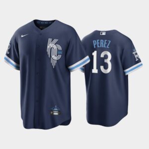#13 Salvador Perez Kansas City Royals Men's Jersey 2022 City Connect - Navy