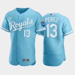 Men's Salvador Perez #13 Kansas City Royals 2022 Powder Blue Jersey
