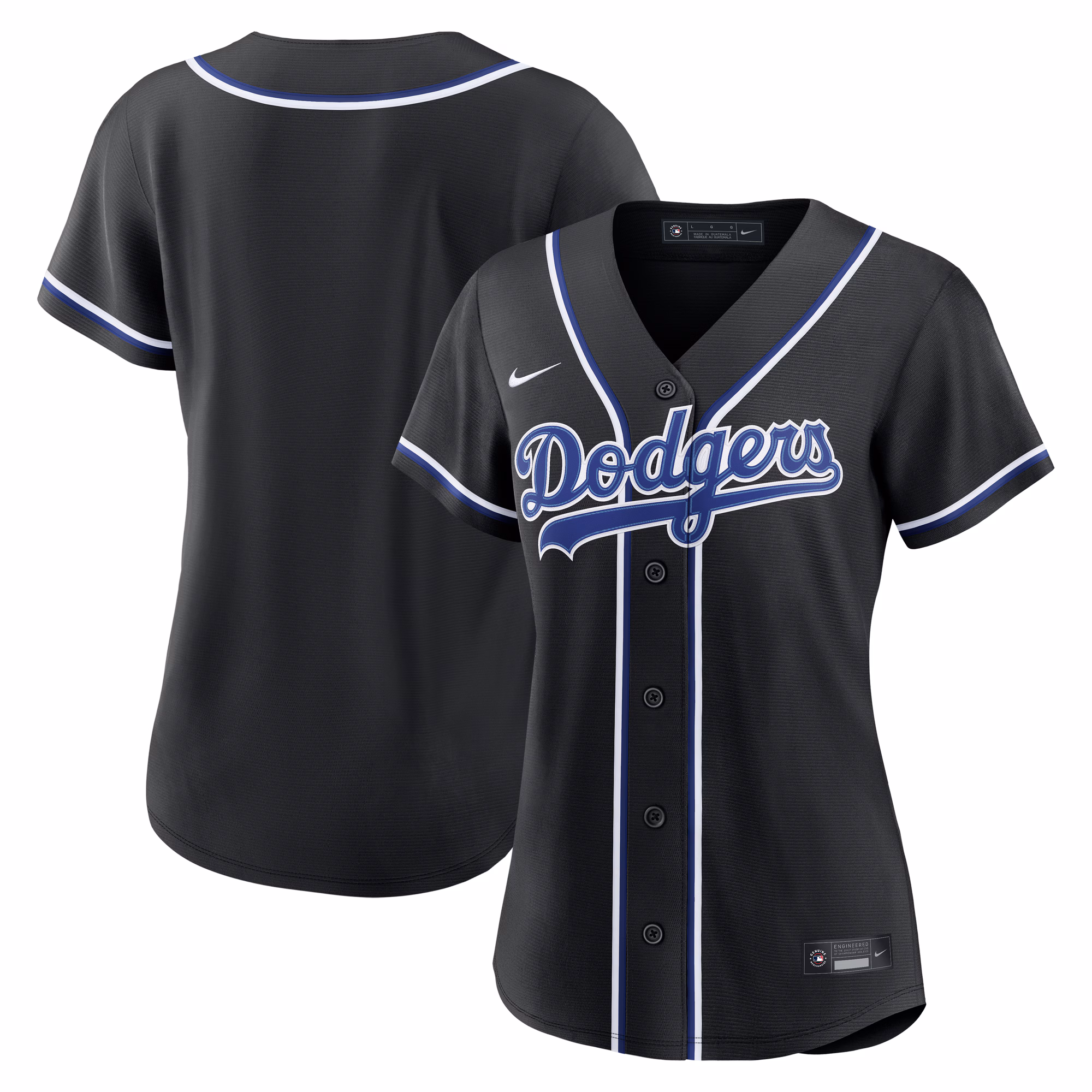Women's Team Los Angeles Dodgers Fashion Replica Black Out Jersey