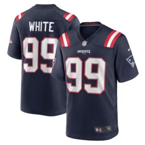 Keion White New England Patriots Team Game Jersey -  Navy