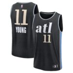 Unisex Atlanta Hawks Trae Young  Black 2023/24 Fast Break Jersey - City Edition