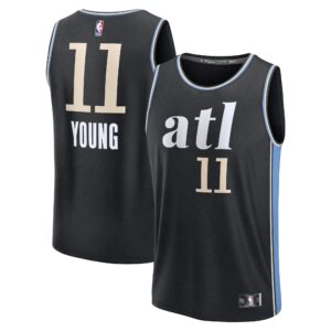 Unisex Atlanta Hawks Trae Young  Black 2023/24 Fast Break Jersey - City Edition