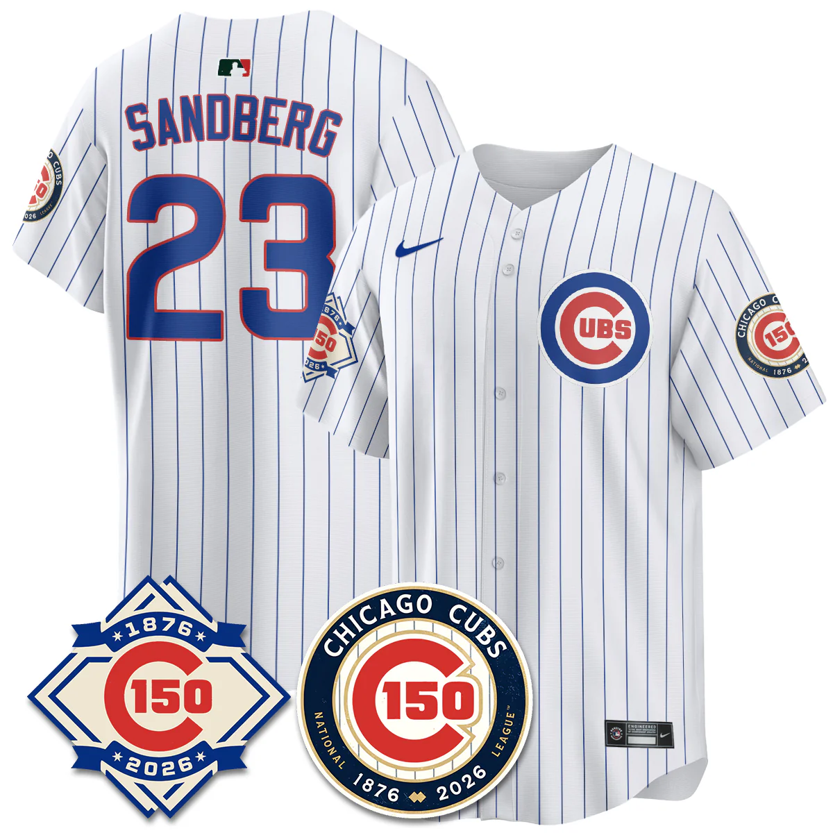 Ryne Sandberg #23 Chicago Cubs 150th Anniversary Vapor Limited Jersey - All Stitched - Image 2