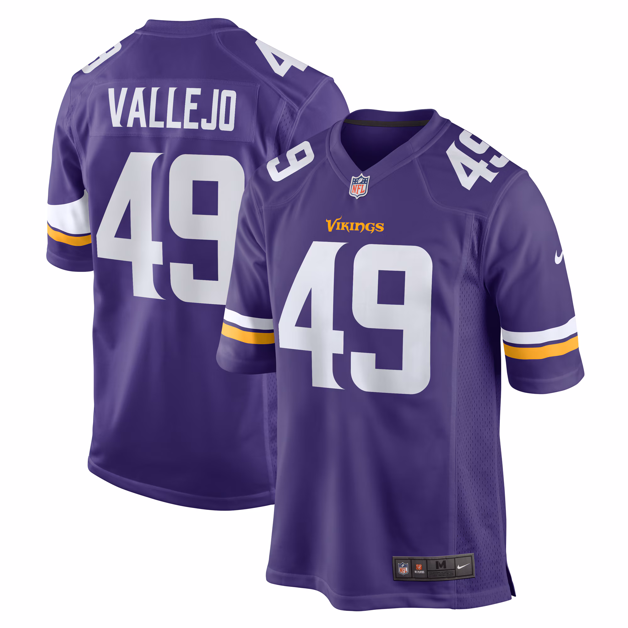 Tanner Vallejo Minnesota Vikings Team Game Jersey - Purple
